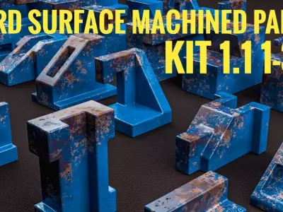 Building Blocks Kit Machined Parts Hard Surface V1 Low-poly 3D model