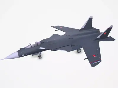 Sukhoi Su-47 Fighter Jet Low-poly Low-poly 3D model