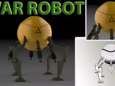 War robot  Low-poly 3D model purchase