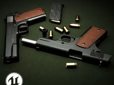 Colt 1911  Low-poly 3D model