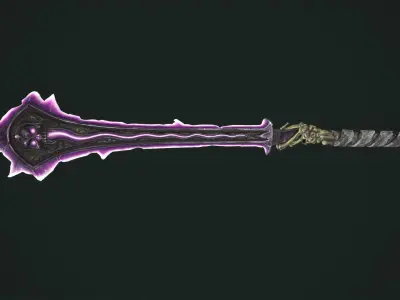 Undead two handed sword Low-poly 3D model