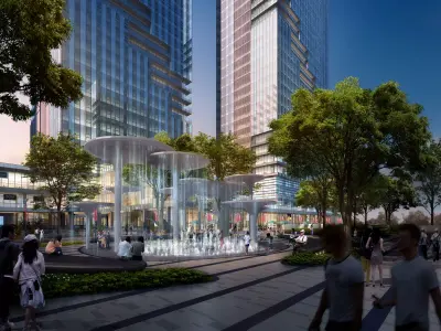 3Dmax fashion city commercial square building 43 3D model
