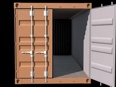 Brown Shipping Container- 4k PBR Low-poly 3D model