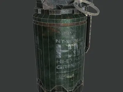 Photorealistic Military Smoke Grenade Low-poly 3D model