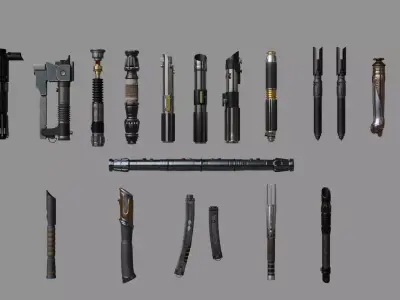 Ultimate Lightsaber Pack - High Definition Bundle 3D model