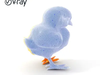 Cute Chick Model Pack with Adjustable Detail Low-poly 3D model