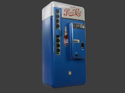 Vintage Pepsi Vending Machine Low-poly 3D model