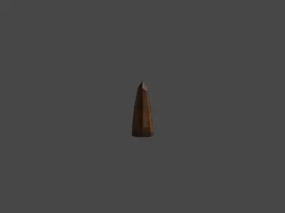 Low poly Bullet Game Ready wooden spike Free low-poly 3D model