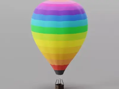 Hot Air Balloon Low Low-poly 3D model