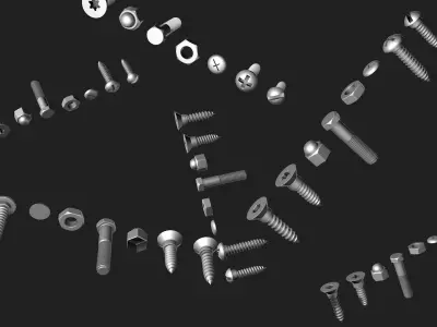 Screws AND bolts 3D model purchase