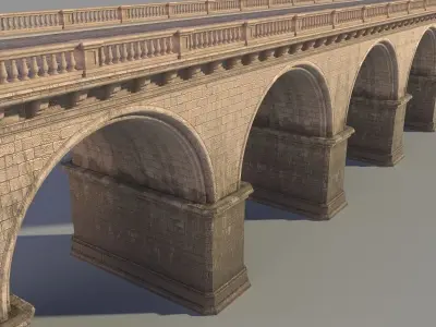 Arched stone bridge 3D model purchase