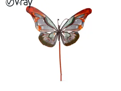 Butterfly Model Pack with Detailed Wing Texture Low-poly 3D model