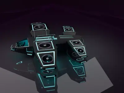 Sci Fi AirCraft Space Craft Low-poly 3D model
