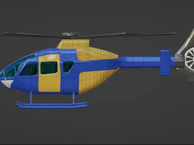 HELICOPTER GAME AND FILM READY 3D model