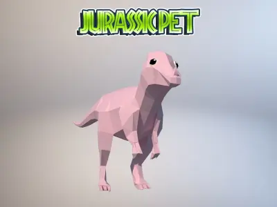 Pachycephalosaurus jurassic pet Low-poly 3D model