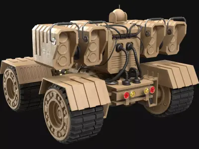 UGV Concept-3-Desert-Clean Low-poly 3D model