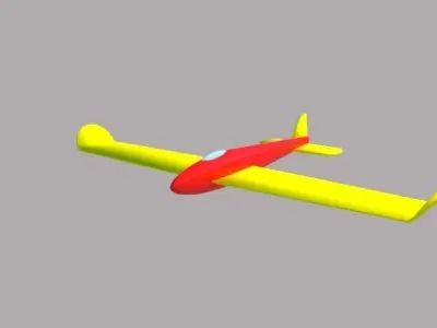 glider plane flying in sky 3D model