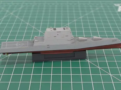 Zumwalt Class DDG 1000 Stealth Destroyer 3D Print STL Model 3D print model
