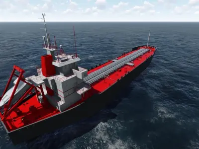 tanker 1 cargo ship Low-poly 3D model