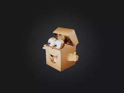 cartoon box Low-poly 3D model