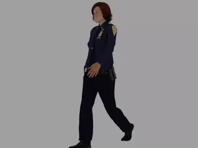 Rigged Police 04 3D model