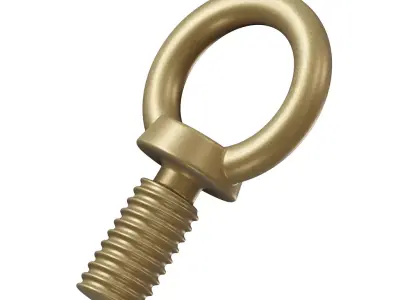 Antique Brass Eye Bolt 3D model