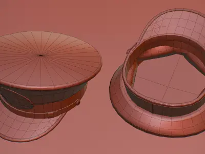 American Navy captain cap Low-poly 3D model