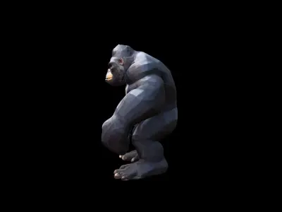 King Kong Gorilla Powerfull  Animal In The Forest 3d Render 3D model purchase