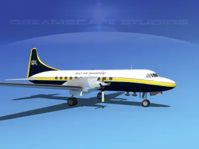 Convair CV-580 Gulf Air Transport 3D model