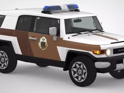 Saudi police Toyota land cruiser fj 2008 - 2022  Low-poly 3D model
