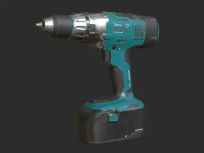 Electrical Drill Low-poly 3D model