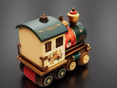 wooden train toy 01 3D print model