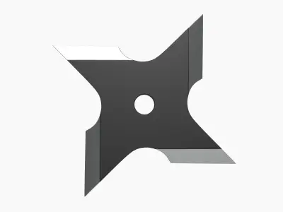 Shuriken ninja throwing knife 08 3D model