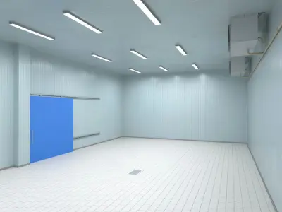  Cold Storage Room Blue Walls and Door 