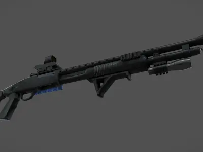 M590 Tactical Low-poly 3D model