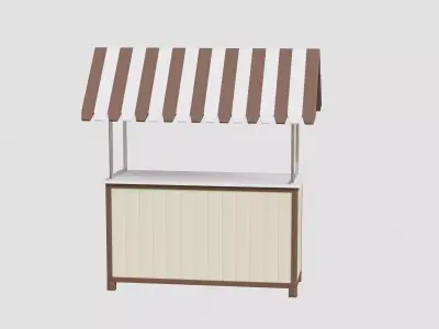 Wooden Food Stand 02 3D model