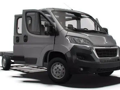 Peugeot Boxer Chassis Truck Crew Cab 4035WBXL HQInterior 2023 3D model