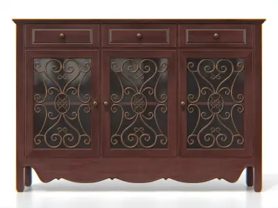 Antique Sideboard Cabinet Low-poly 3D model