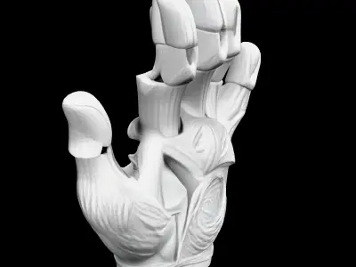 Stylized Robotic Hand 3D Model Low-poly 3D model