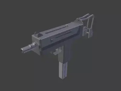 MAC 10 Subfusil Low Poly Free low-poly 3D model