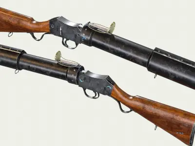 martini henry grenade launcher Low-poly 3D model