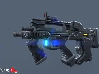 Rifle gun with lights Free low-poly 3D model