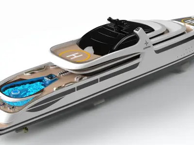 AdmiralXForce Luxury Superyacht Dynamic Simulation 3D model