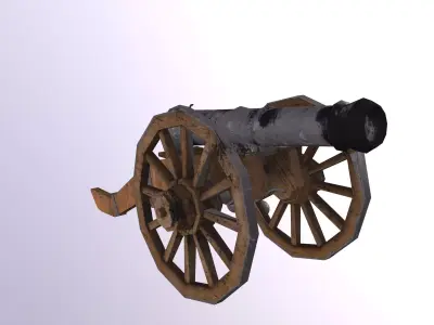 Cannon Low-poly 3D model 17