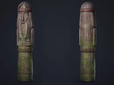 Wooden Totem 6 Low-poly 3D model