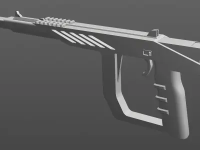 Laser Blaster Gun Low-Poly Rigged Model Low-poly 3D model