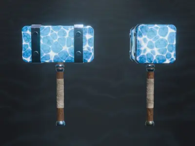 15 water elemental weapons - medieval - fantasy VOL 01 Low-poly 3D model