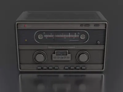 Old Radio Low-poly 3D model
