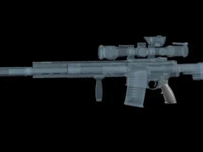 AR-15 AR-10  HK BG PISTOL GRIP  Low-poly 3D model