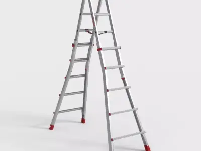 ALUMINIUM TELESCOPIC LADDER Low-poly 3D model